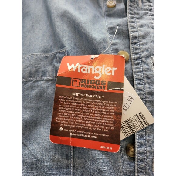 Wrangler Men's Shirt Riggs Workwear Short Sleeve, 2-Pocket Room to Move Comfort - Picture 2 of 6
